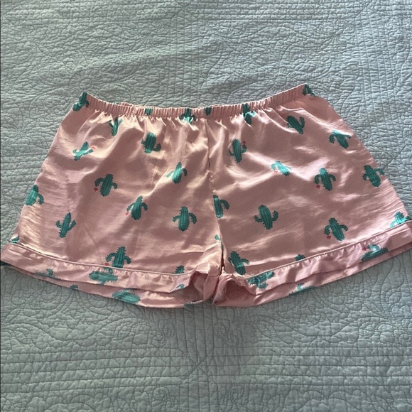 Satin Cactus Print Pink Pajama Set - Picture 5 of 7